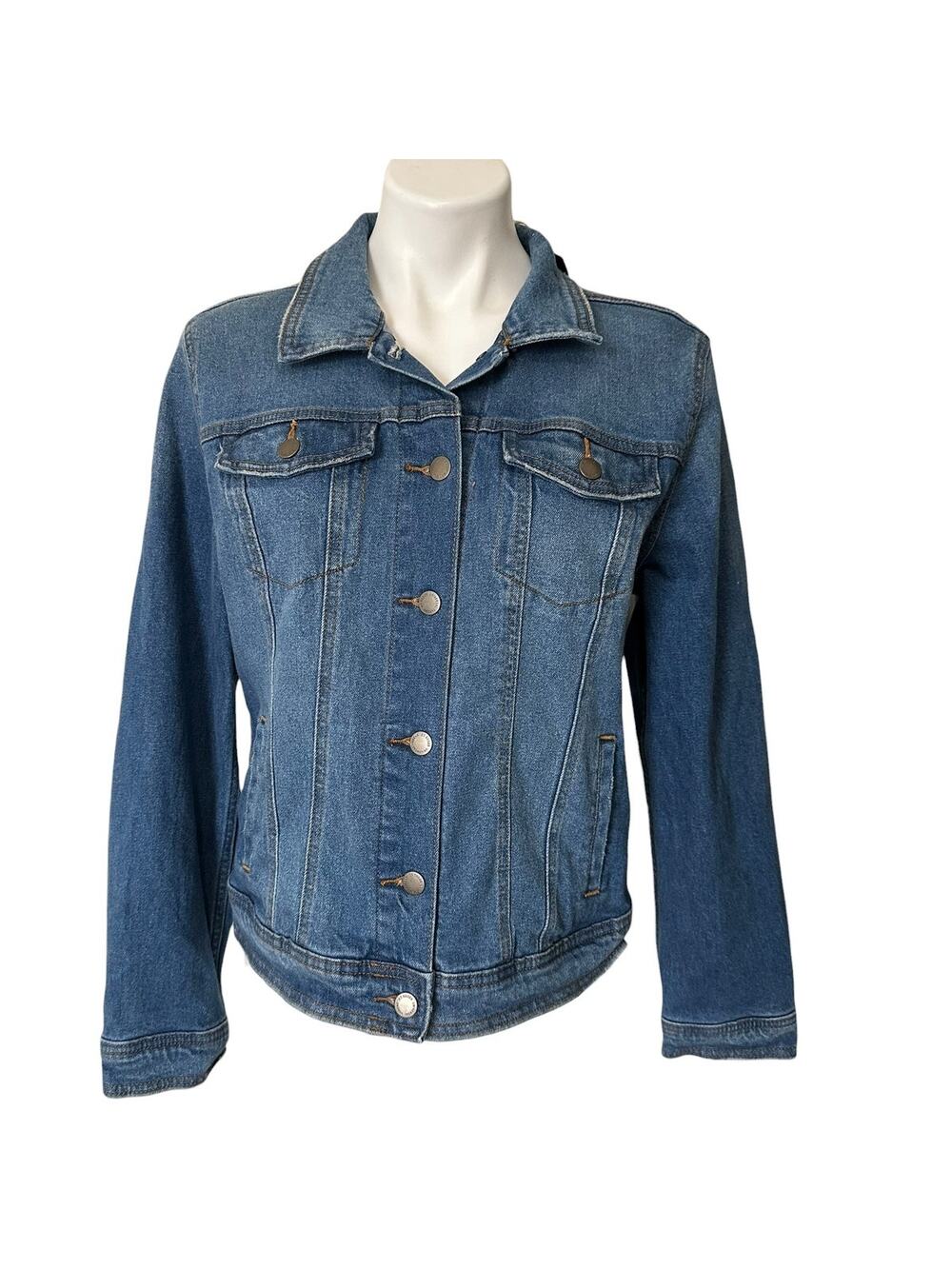 Universal Thread Freeborn Jean Jacket Women's Large Ombre Wash Trucker Classic